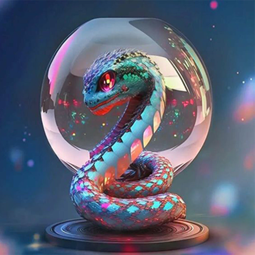 Fantasy Cartoon Snake Crystal Ball - Full Round Drill Diamond Painting 30*30CM