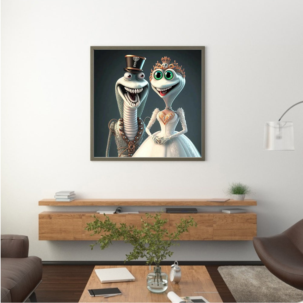 Wedding Animal - Snake - Full Round Drill Diamond Painting 30*30CM