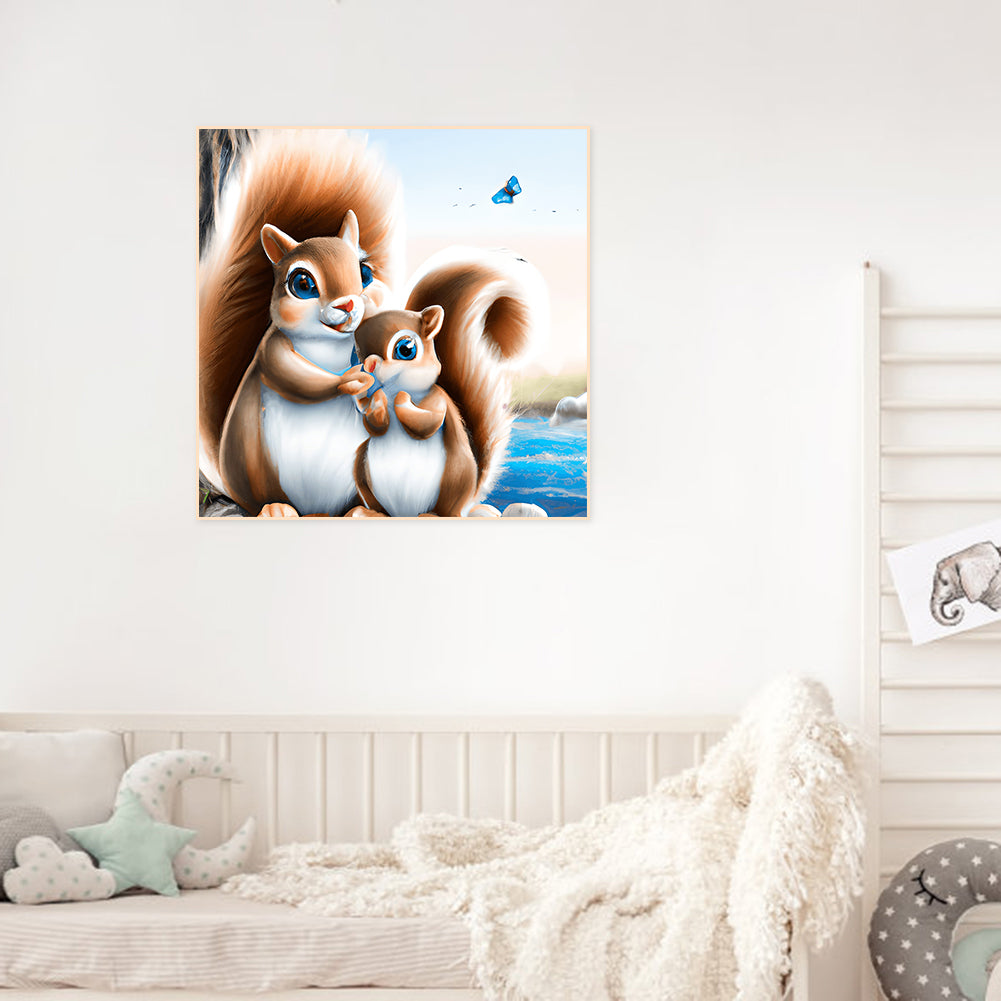 Mother Squirrel - Full Round Drill Diamond Painting 30*30CM