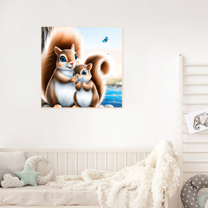 Mother Squirrel - Full Round Drill Diamond Painting 30*30CM
