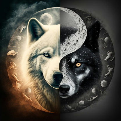 Tai Chi Wolf Painting - Full Round Drill Diamond Painting 30*30CM
