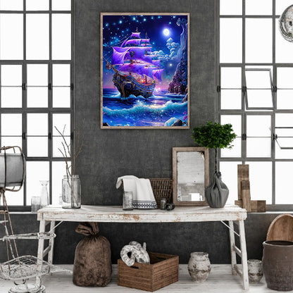 Dream Moon Ferry - Full Round Drill Diamond Painting 30*40CM
