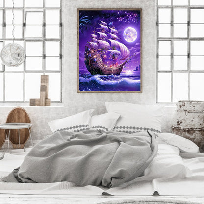 Dream Moon Ferry - Full Round Drill Diamond Painting 30*40CM