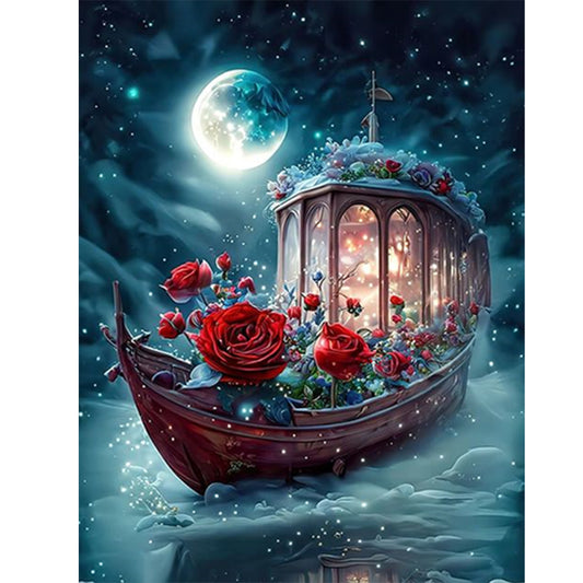 Dream Moon Ferry - Full Round Drill Diamond Painting 30*40CM