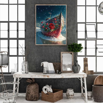 Dream Moon Ferry - Full Round Drill Diamond Painting 30*40CM