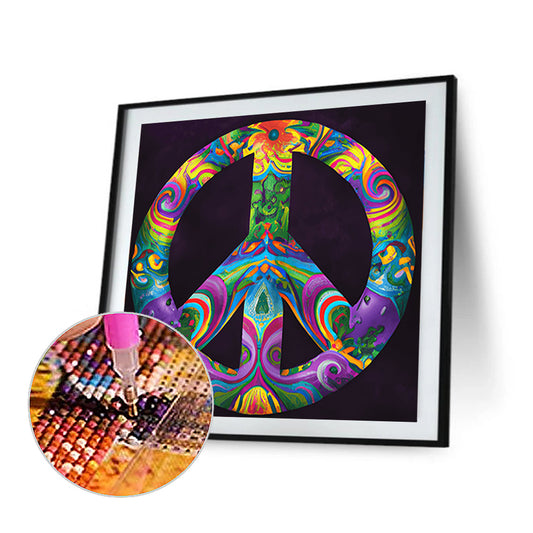 Peace Sign - Full Round Drill Diamond Painting 30*30CM