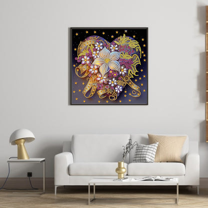Flowers Love - Special Shaped Drill Diamond Painting 30*30CM