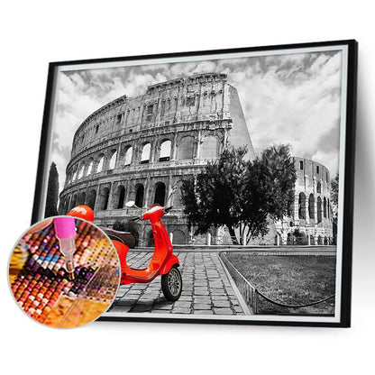 A Touch Of Red Scenery - Full Round Drill Diamond Painting 40*30CM