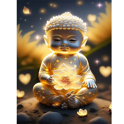 Halo Buddha Statue - Full Round Drill Diamond Painting 30*40CM