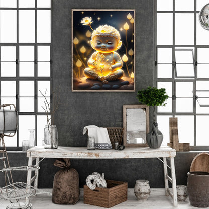 Halo Buddha Statue - Full Round Drill Diamond Painting 30*40CM