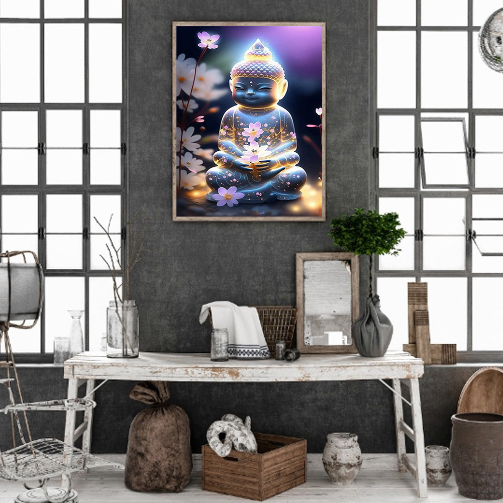 Halo Buddha Statue - Full Round Drill Diamond Painting 30*40CM