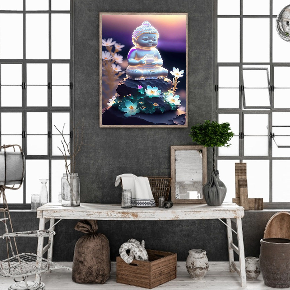 Halo Buddha Statue - Full Round Drill Diamond Painting 30*40CM