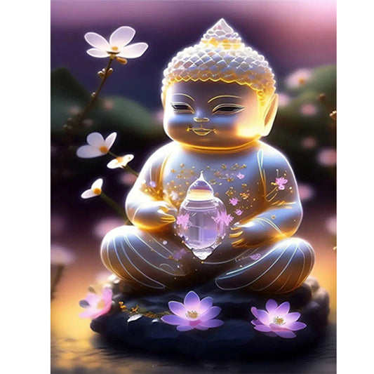 Halo Buddha Statue - Full Round Drill Diamond Painting 30*40CM