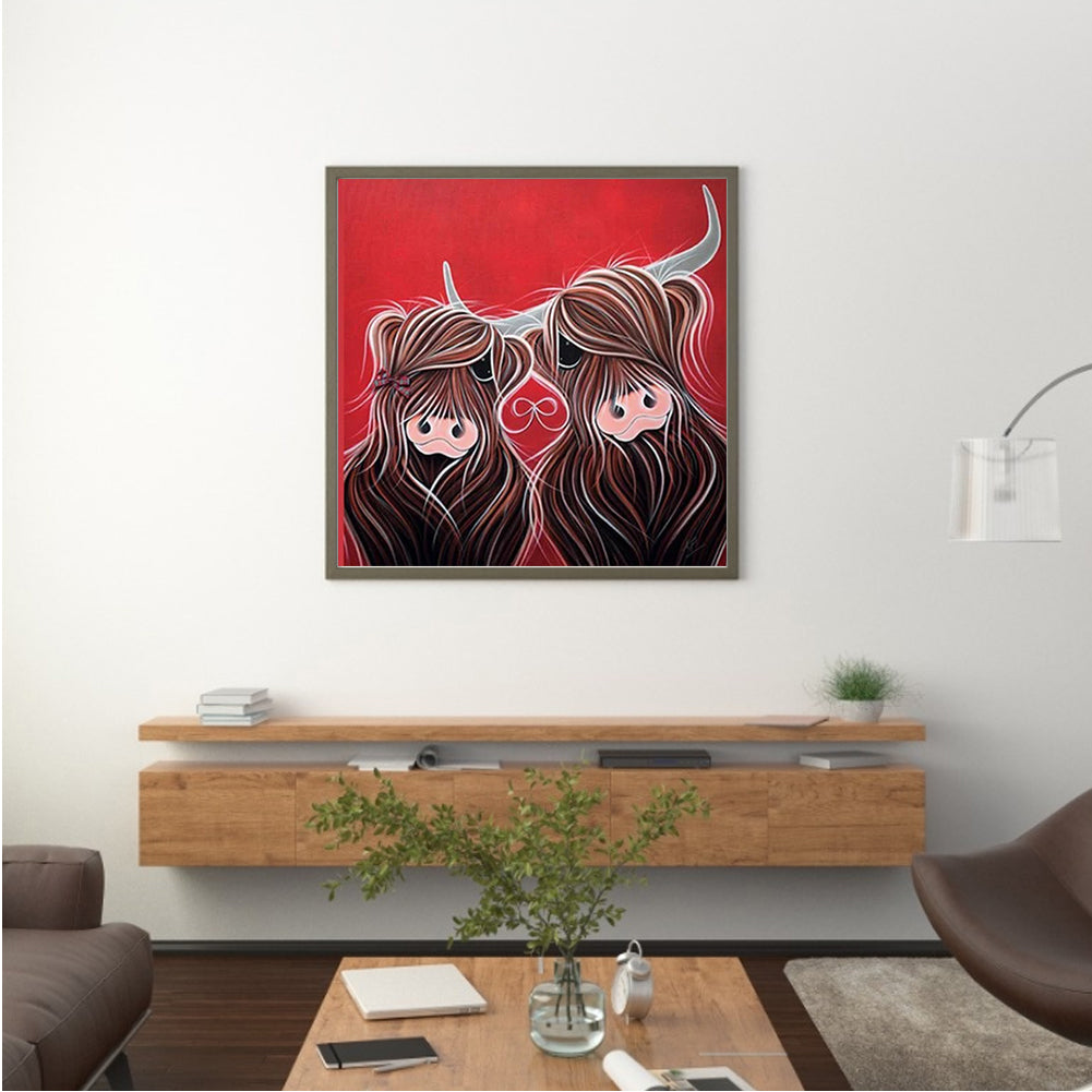 A Pair Of Yaks - Full Round Drill Diamond Painting 40*40CM