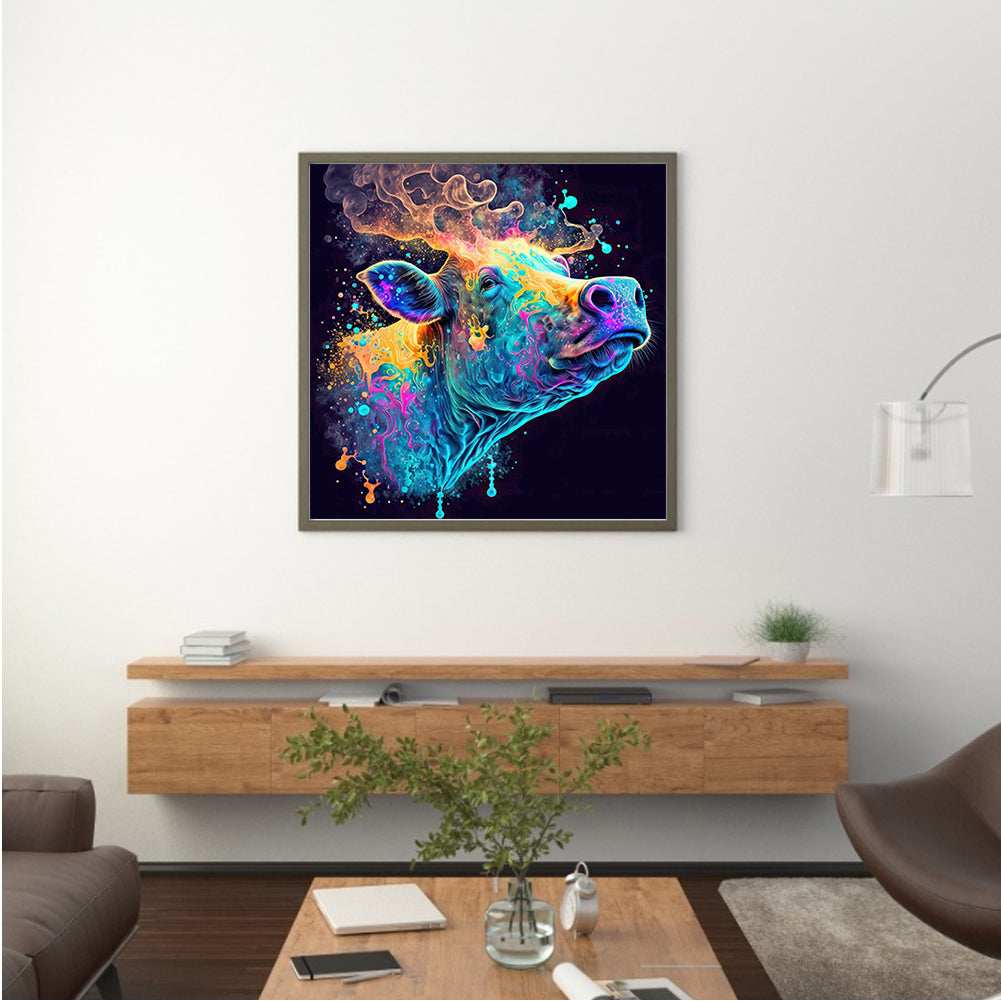 Color Bull Head - Full Round Drill Diamond Painting 30*30CM
