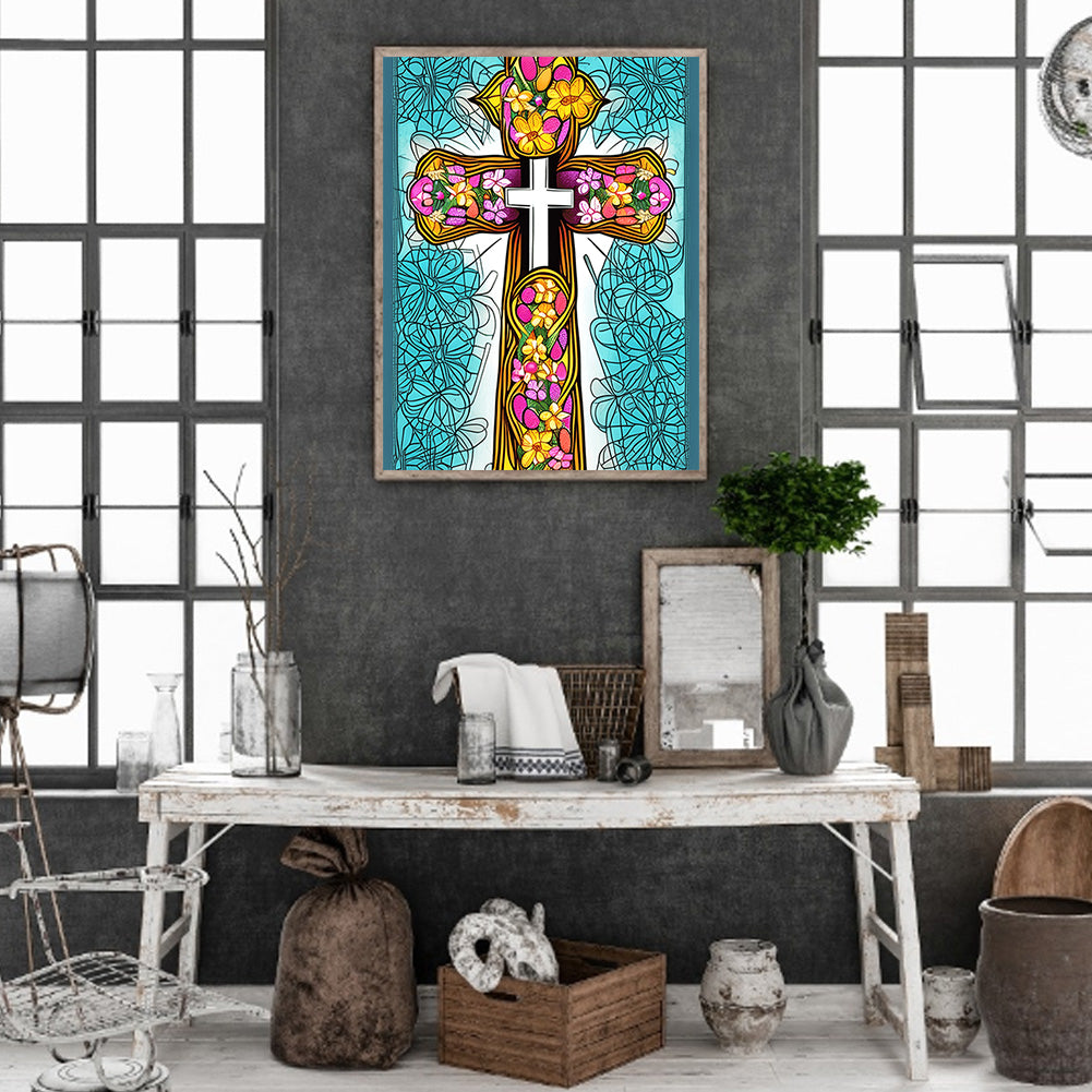 Cross - Full Round Drill Diamond Painting 30*40CM
