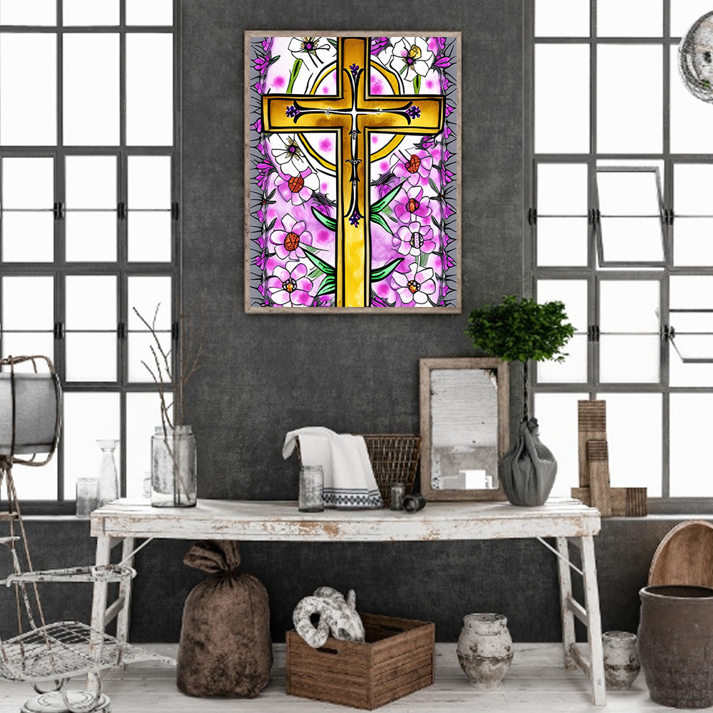 Cross - Full Round Drill Diamond Painting 30*40CM