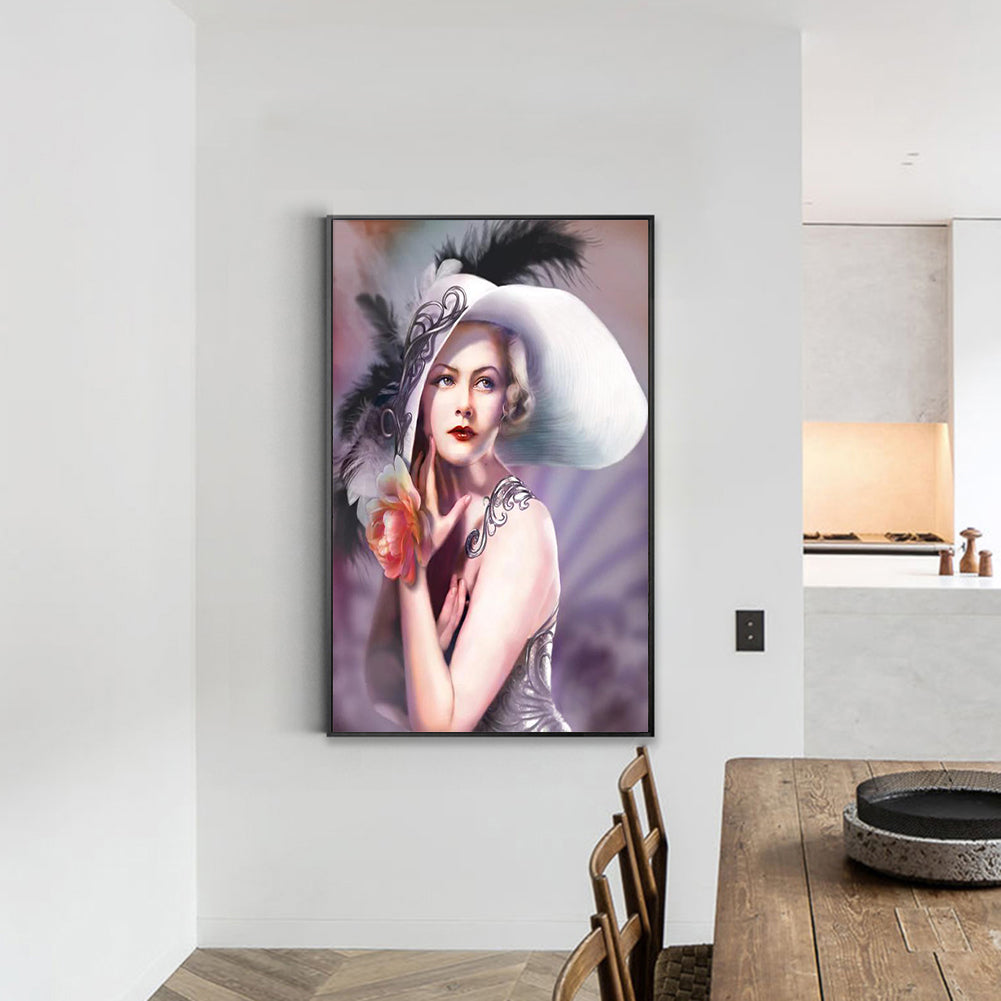 Lady - Full Round Drill Diamond Painting 30*50CM