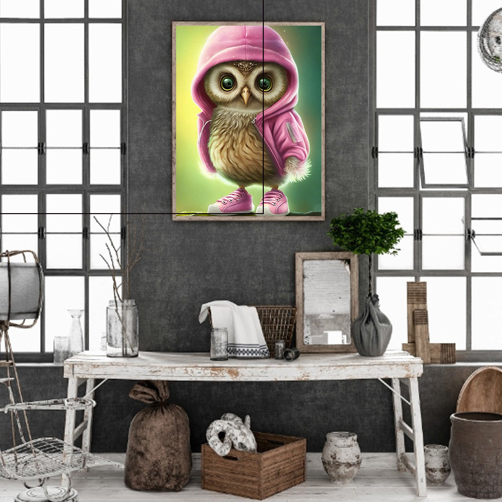 Little Owl - Full Round Drill Diamond Painting 30*40CM