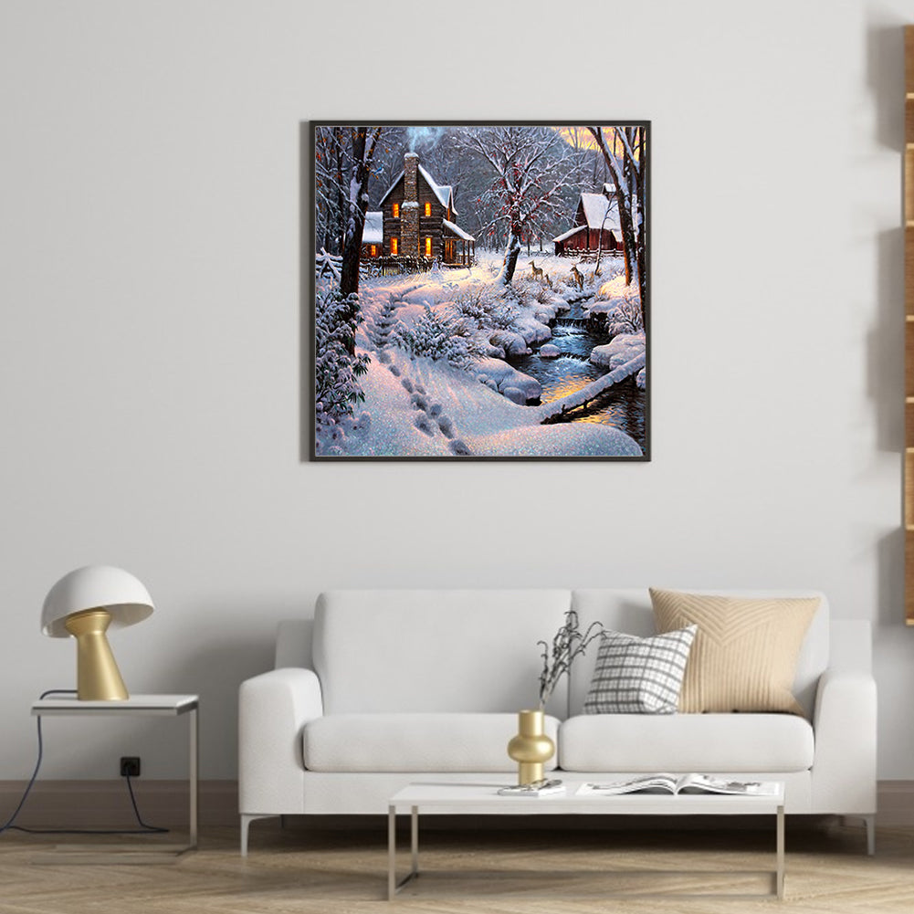Winter Cabin - Full Square Drill Diamond Painting 50*50CM