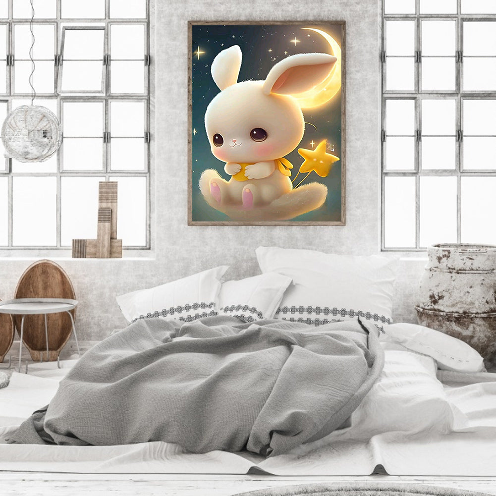 Moonlight Rabbit - Full Round Drill Diamond Painting 30*40CM