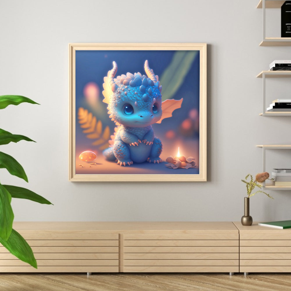 Blue Pterosaur - Full Round Drill Diamond Painting 30*30CM
