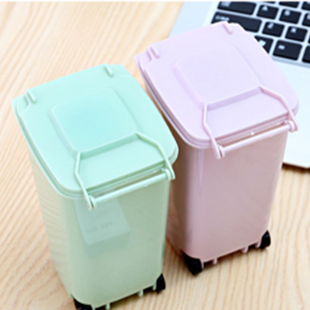 Mini Clean Trash Desk 650ml Cleaning Barrel Plastic Wastebasket for Coffee Table