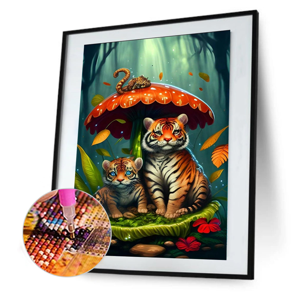 Animals Under Umbrellas - Full Round Drill Diamond Painting 30*45CM