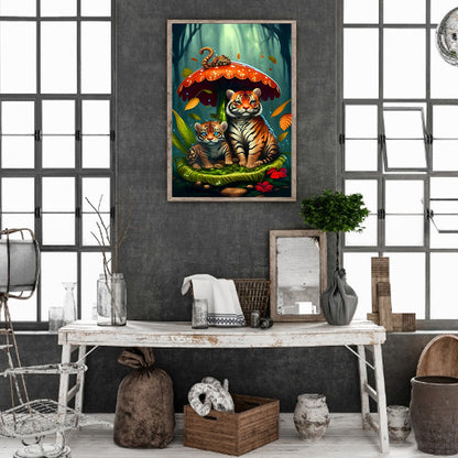 Animals Under Umbrellas - Full Round Drill Diamond Painting 30*45CM