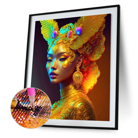 Colorful Indian Woman - Full Round Drill Diamond Painting 30*40CM