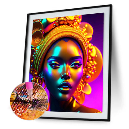 Colorful Indian Woman - Full Round Drill Diamond Painting 30*40CM