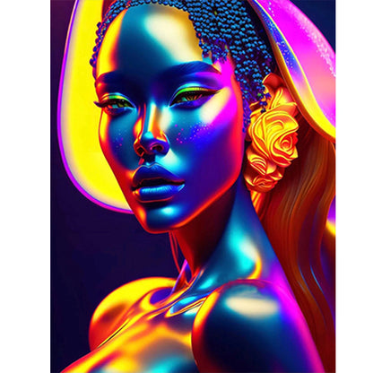 Colorful Indian Woman - Full Round Drill Diamond Painting 30*40CM