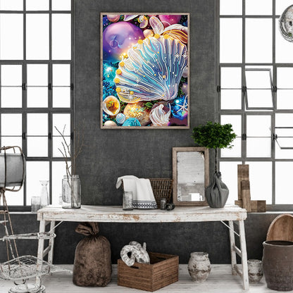 Fantasy Colorful Shells - Special Shaped Drill Diamond Painting 30*40CM