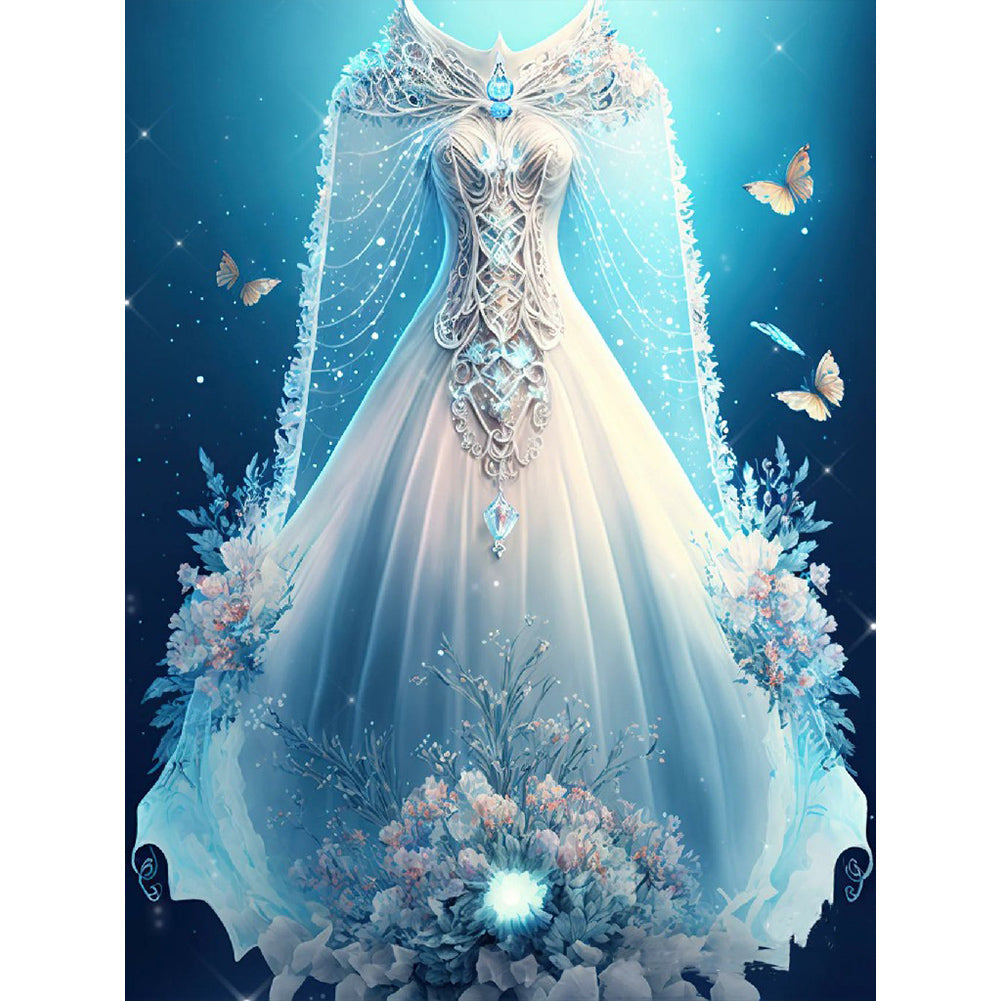 Stunning Wedding Dress - Full Round Drill Diamond Painting 30*40CM