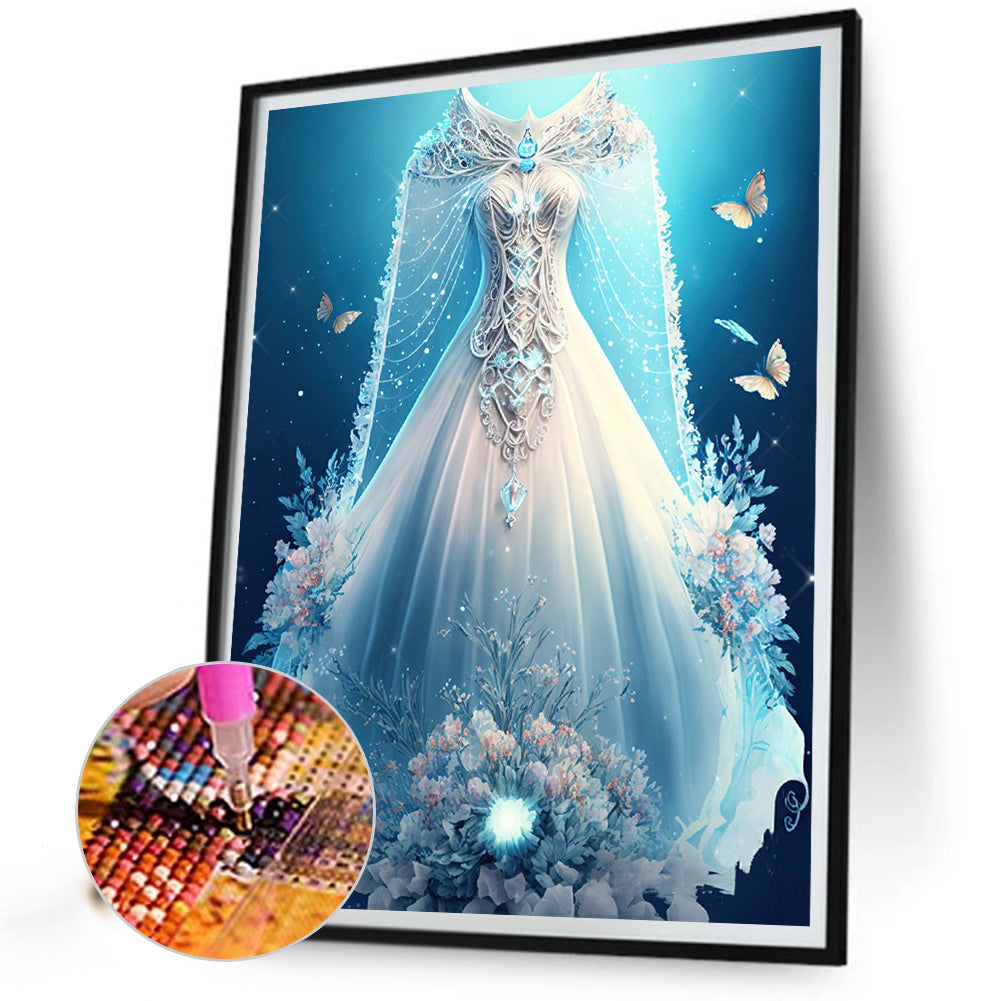 Stunning Wedding Dress - Full Round Drill Diamond Painting 30*40CM