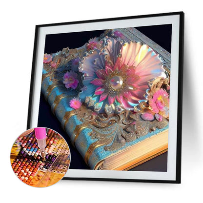 Colored Flower Magic Book - Full Round Drill Diamond Painting 30*30CM