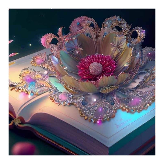 Colored Flower Magic Book - Full Round Drill Diamond Painting 30*30CM