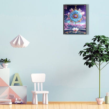 Romantic Flowers Purple Wind Chimes - Full Round Drill Diamond Painting 30*40CM