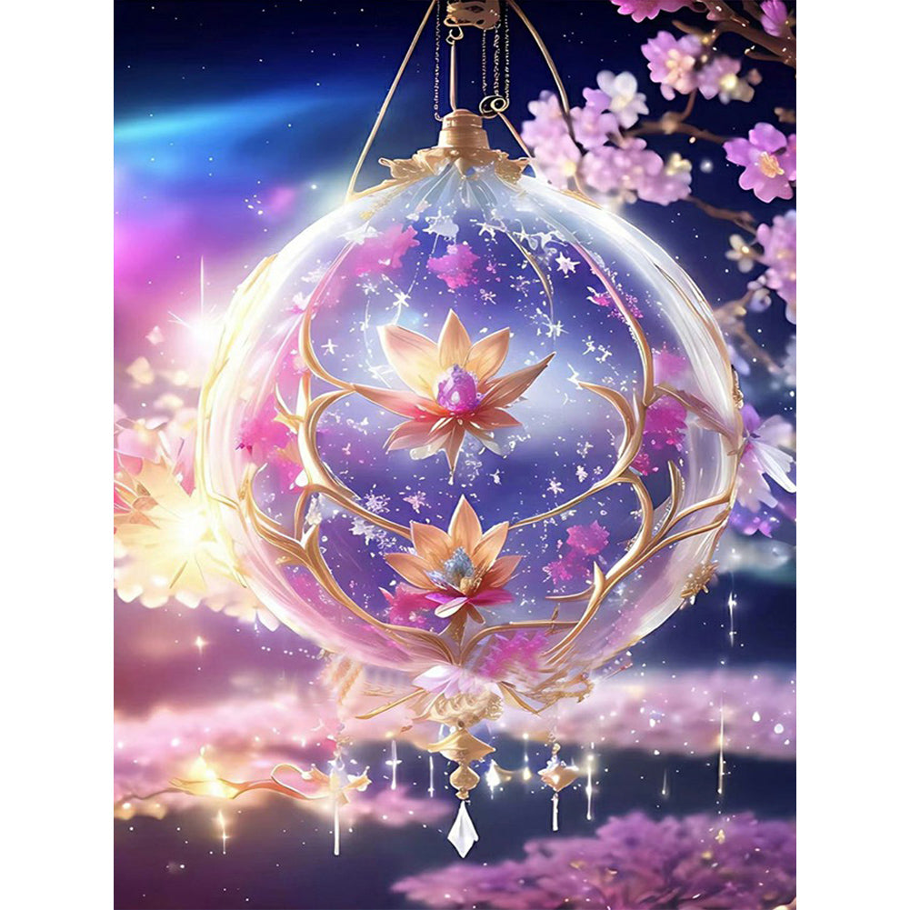 Romantic Flowers Purple Wind Chimes - Full Round Drill Diamond Painting 30*40CM
