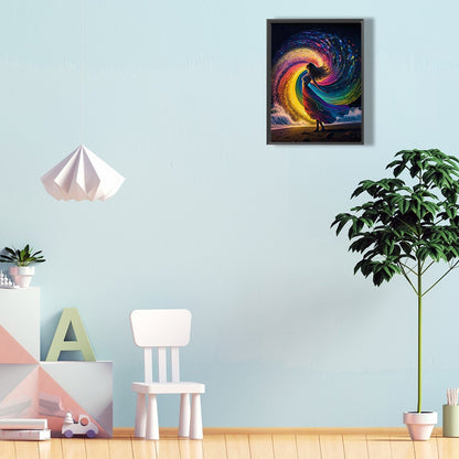 Rainbow Girl - Full Round Drill Diamond Painting 30*40CM