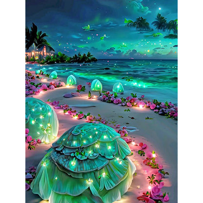 Green Beach - Full Round Drill Diamond Painting 30*40CM