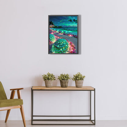 Green Beach - Full Round Drill Diamond Painting 30*40CM