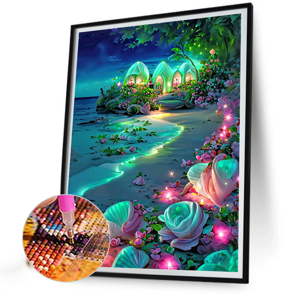 Green Beach - Full Round Drill Diamond Painting 30*40CM