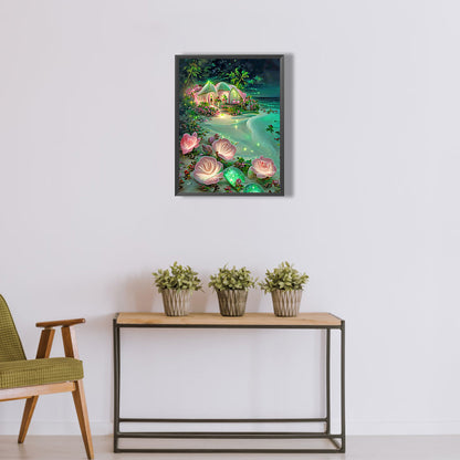 Green Beach - Full Round Drill Diamond Painting 30*40CM
