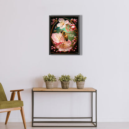 Flower Bee - Full Round Drill Diamond Painting 30*40CM