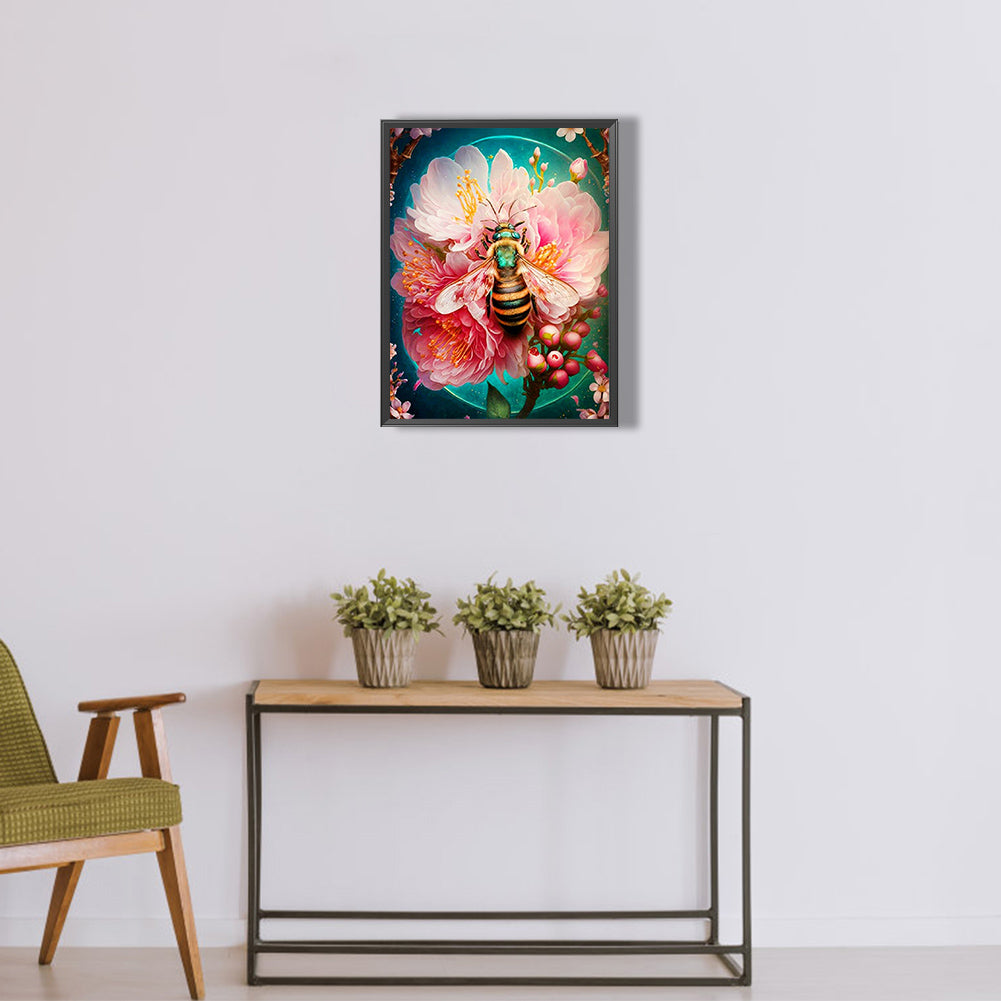 Flower Bee - Full Round Drill Diamond Painting 30*40CM