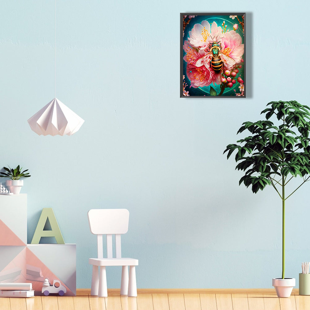Flower Bee - Full Round Drill Diamond Painting 30*40CM