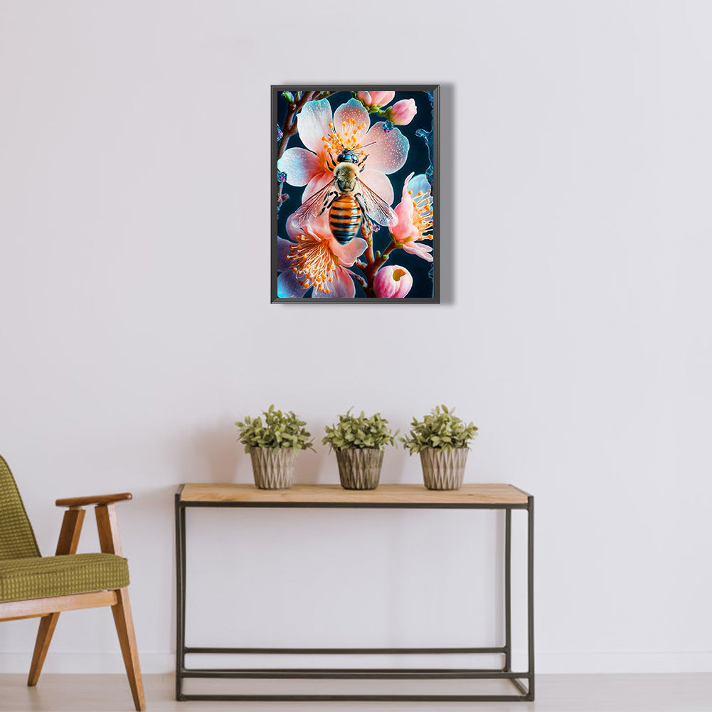 Flower Bee - Full Round Drill Diamond Painting 30*40CM