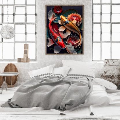 Koi Carp - Full Square Drill Diamond Painting 30*40CM