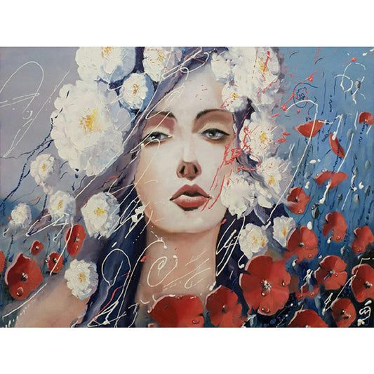 Poppy Girl - Full Round Drill Diamond Painting 40*30CM